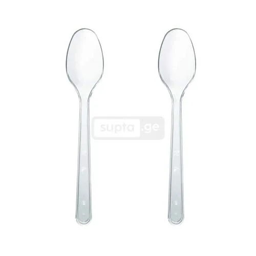 LUX პლასტმასის სუფრის კოვზი გამჭვირვალე 1*100ც